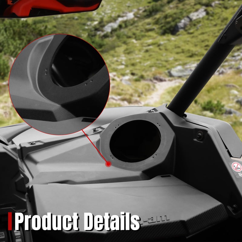 A & UTV PRO أقماع مكبرات الصوت الأمامية A & UTV PRO مقاس 6.5 بوصة ولوحات الإغلاق لسيارة 2017-2024 2025 كان آم مافريك X3/X3 ماكس، متوافقة مع نظام صوت كان آم X3، لوحات مكبرات الصوت الأمامية ومجموعة لوحة القيادة - Image 3